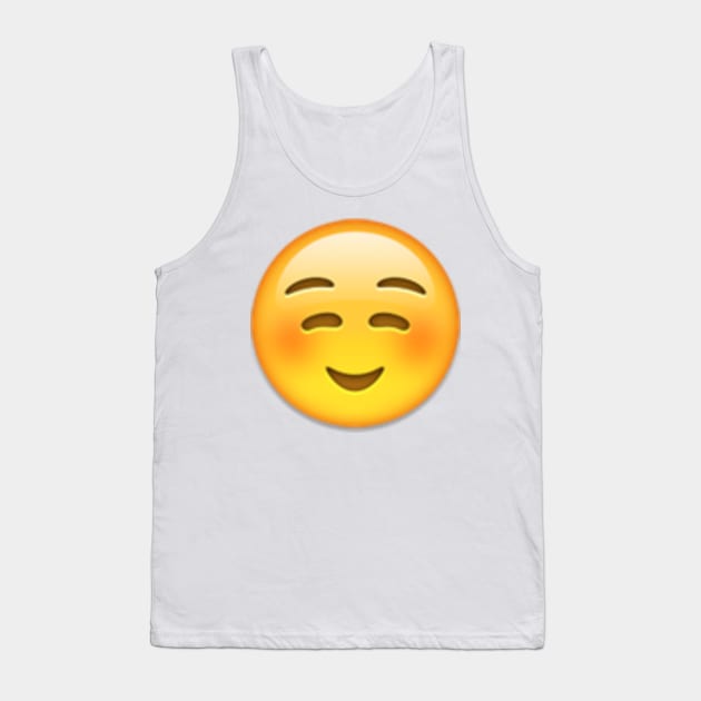 white smiling face Tank Top by Emoji
